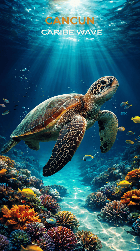 Tortuga Caribe | Toalla de Playa XL Reciclada RPET